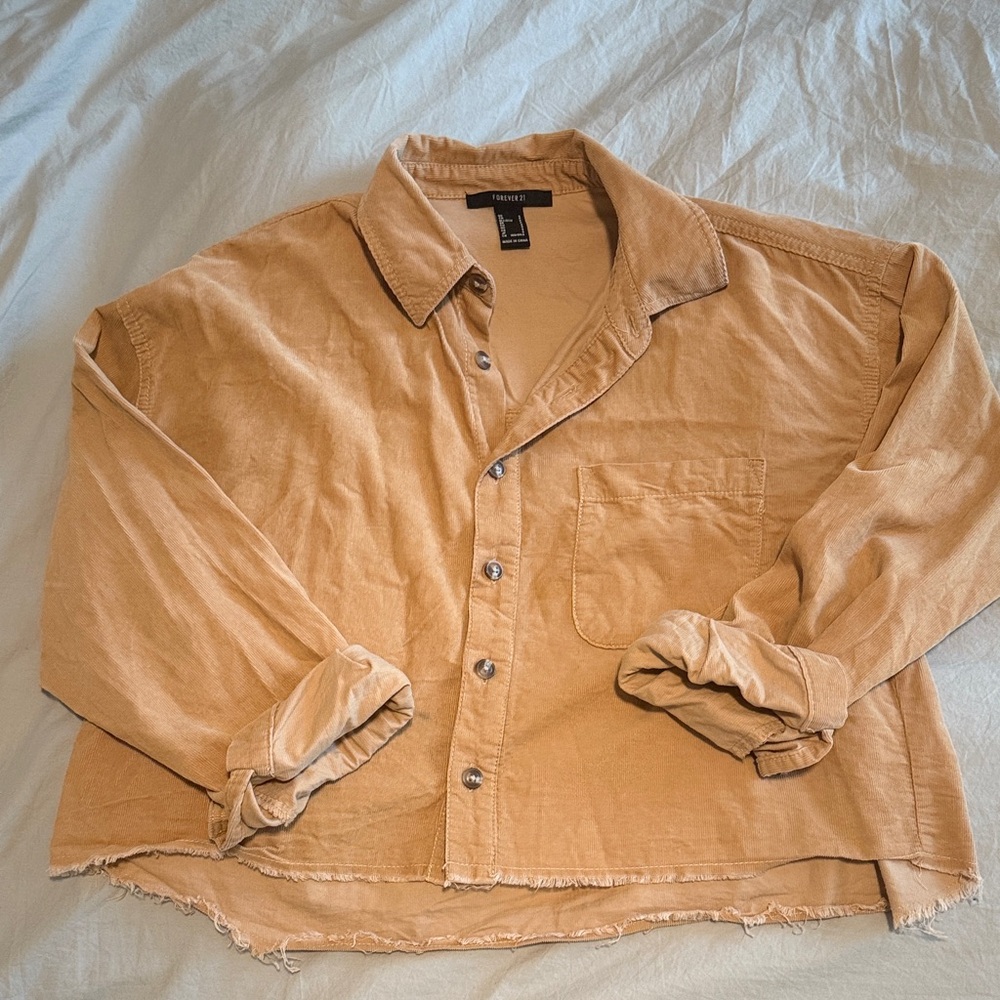 Forever 21 Tan Button Down Shirt